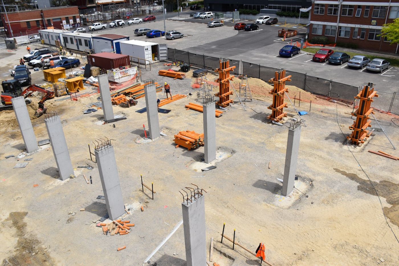 Formed concrete columns